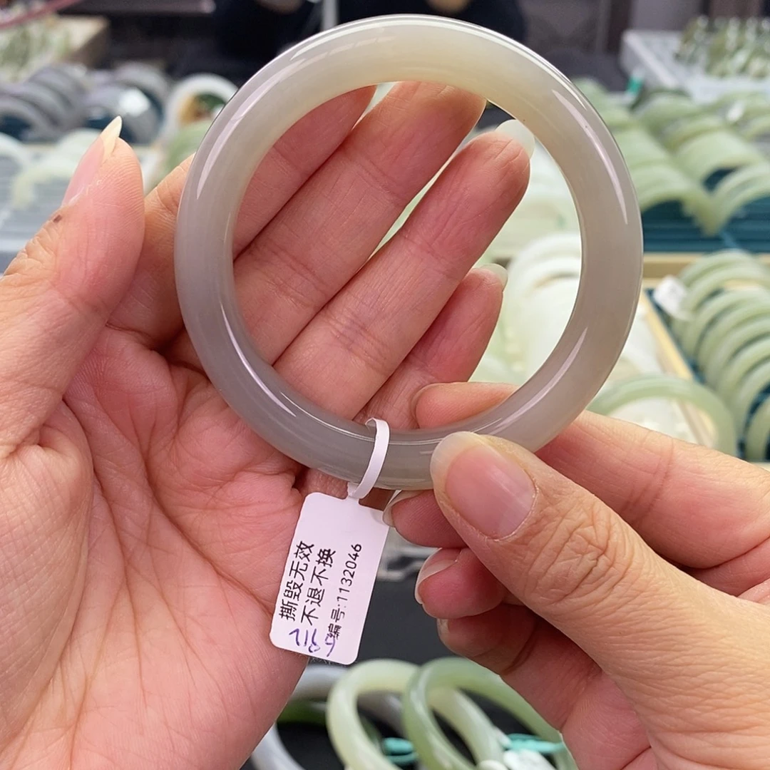 和田玉未镶嵌珠宝奇石和田玉手镯53.54