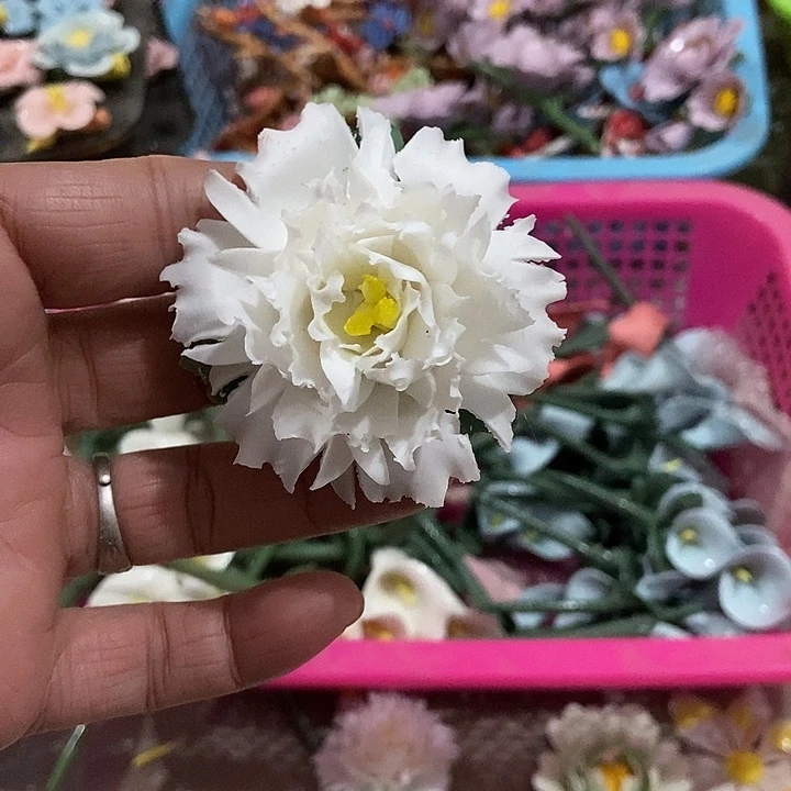 瓷片纯手工陶瓷花摆件瑕