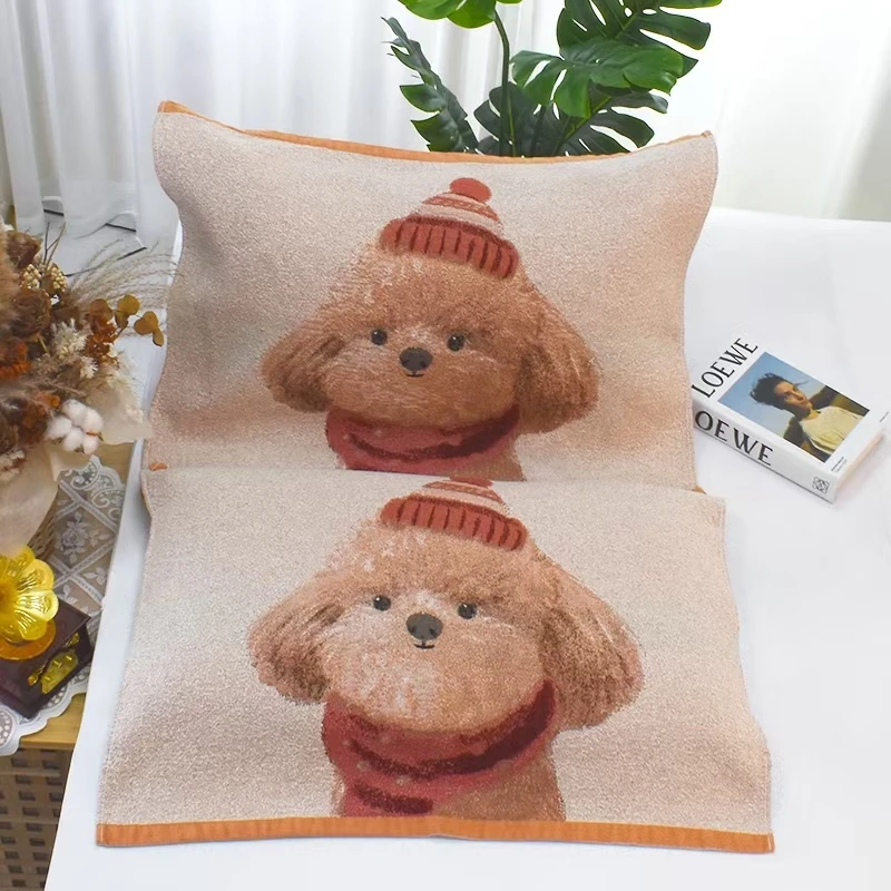 【绅士熊】52*78cm枕巾舒适亲肤柔软纱布枕巾一对装 四季可用