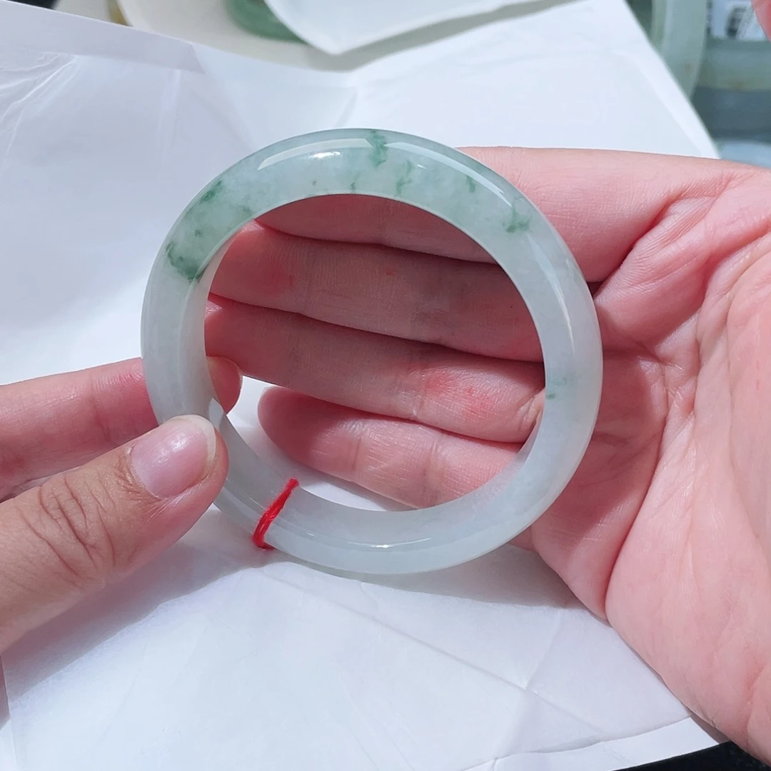 翡翠未镶嵌手镯57圈口手镯天然翡翠手镯