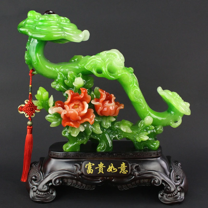 玉如意摆件现代中式客厅家居饰品结婚礼物乔迁新房乔迁博古架