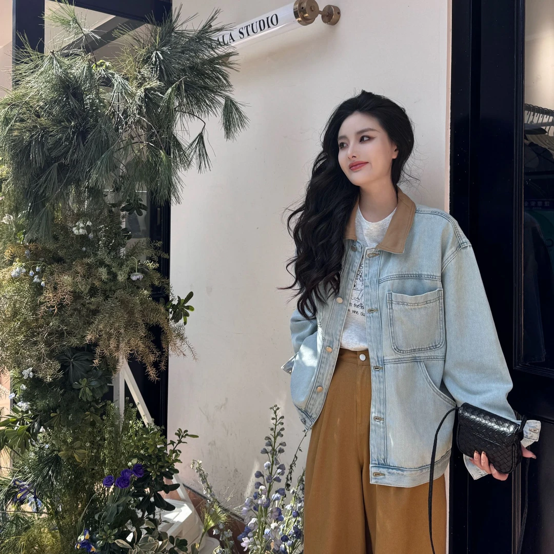 【蓝调时刻】春季新款牛仔设计感挺阔复古百搭短款牛仔外套上衣休闲