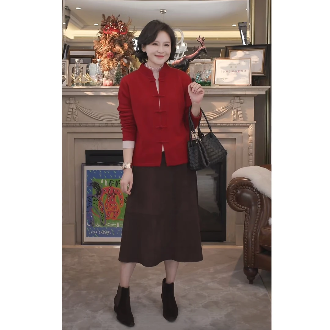 我是摩羯 黑标新中式羊绒开衫 100新疆天山羊绒盘扣秋冬针织衫