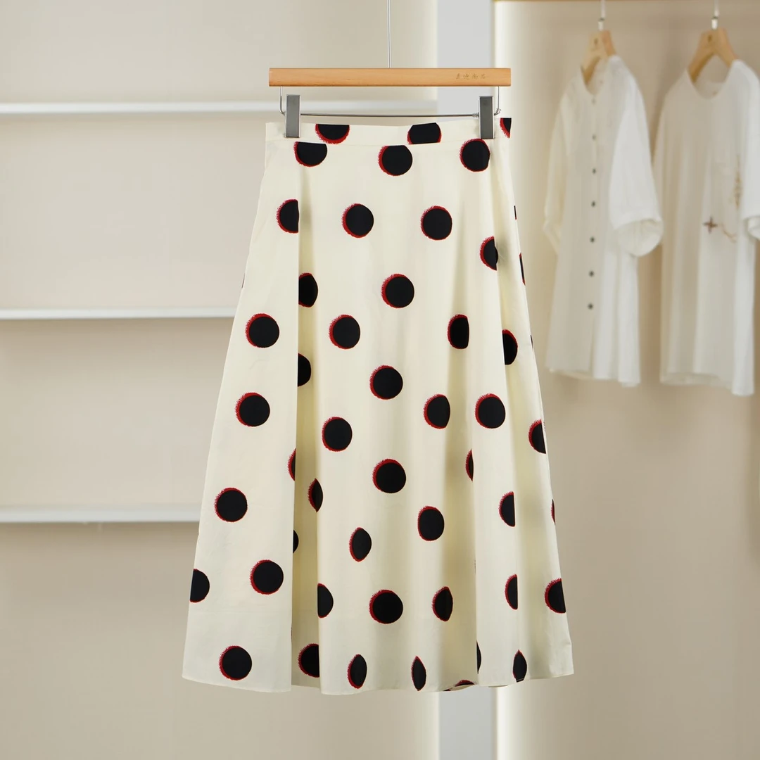 麦笛03【衣X】5062101 时尚大圆点半身裙夏季女装品牌折扣