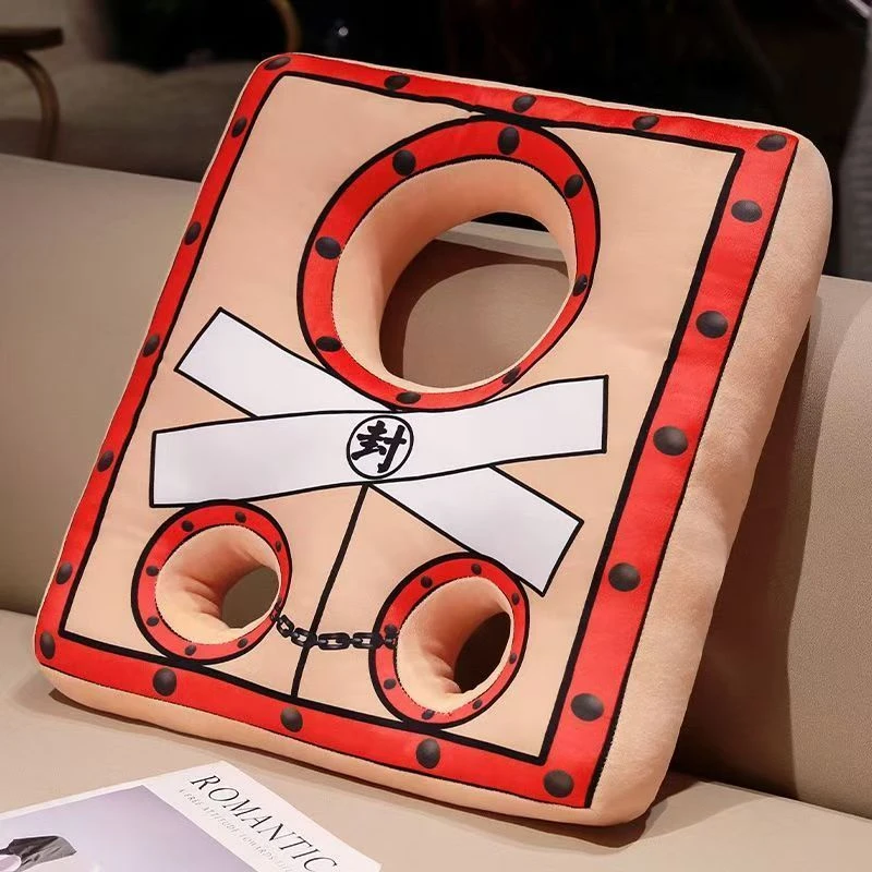 印花展示填充舒适卡通搞怪枷锁手铐抱枕毛绒玩具玩偶创意头套礼