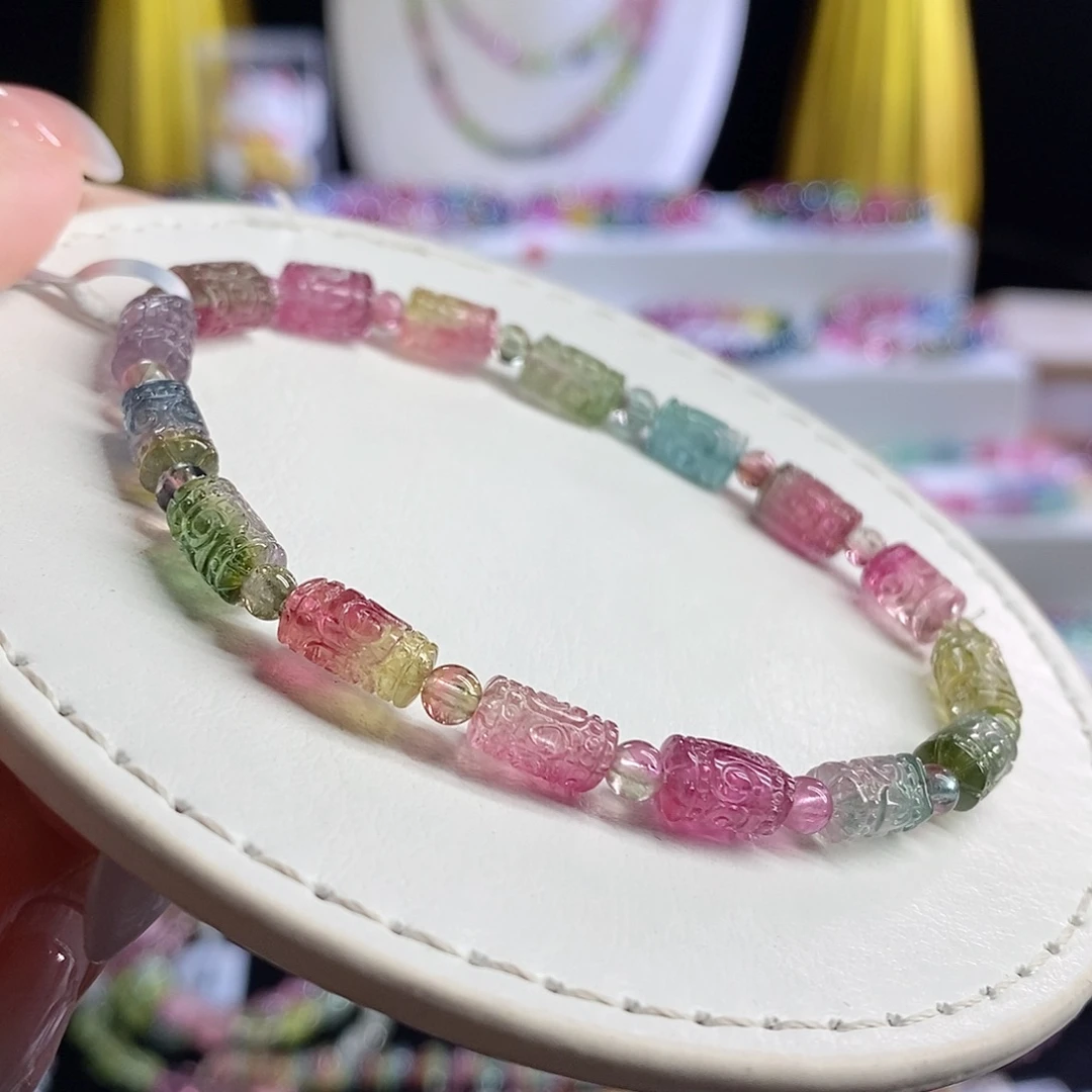 未镶嵌手链碧玺西瓜回纹