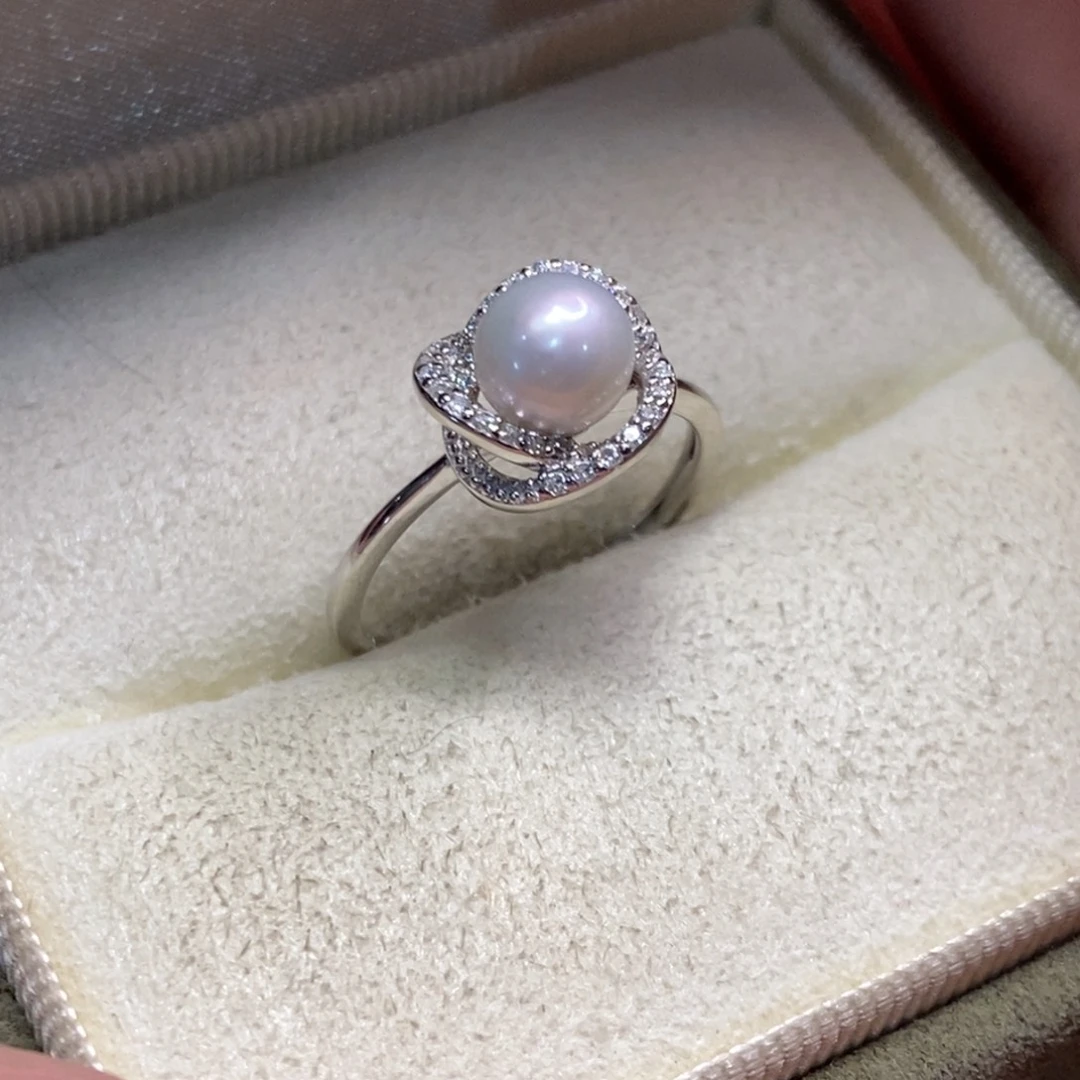 淡水珍珠戒指银S925镶嵌