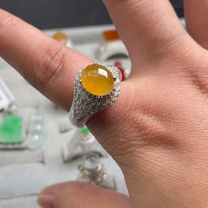 翡翠戒指未镶嵌缅甸天然翡翠