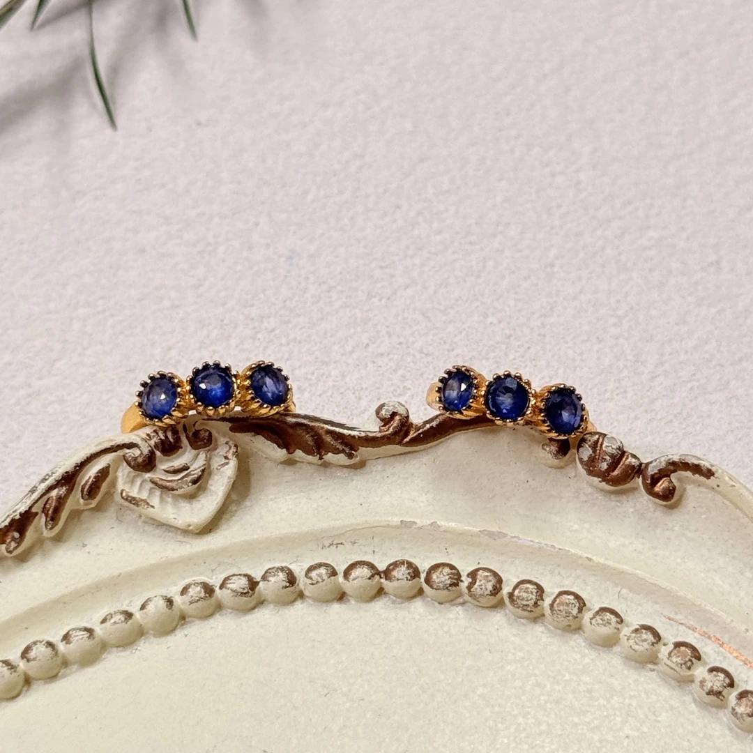 【六六中古】孤品精美s925蓝宝石耳环ty2868