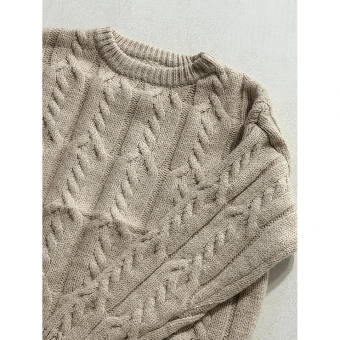 136-【外贸工厂】羊毛女款纯色毛针织衫-W006米色