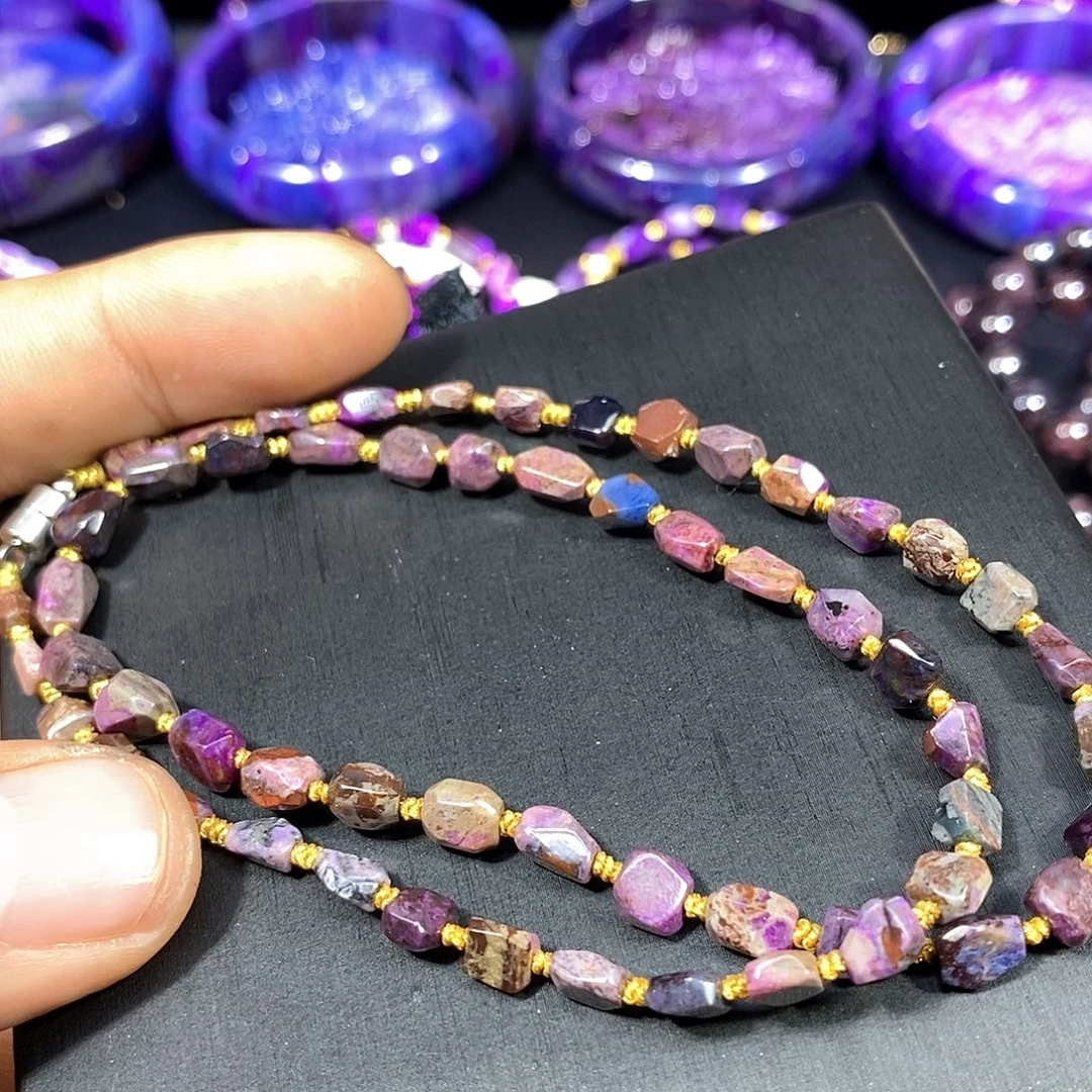 苏纪石（舒俱来）未镶嵌南非舒俱来樱花钻切项链