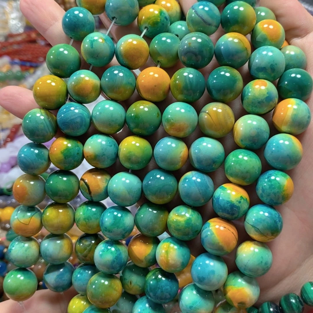 玛瑙/玉髓合金珠宝半成品星球玛瑙一条卡14mm