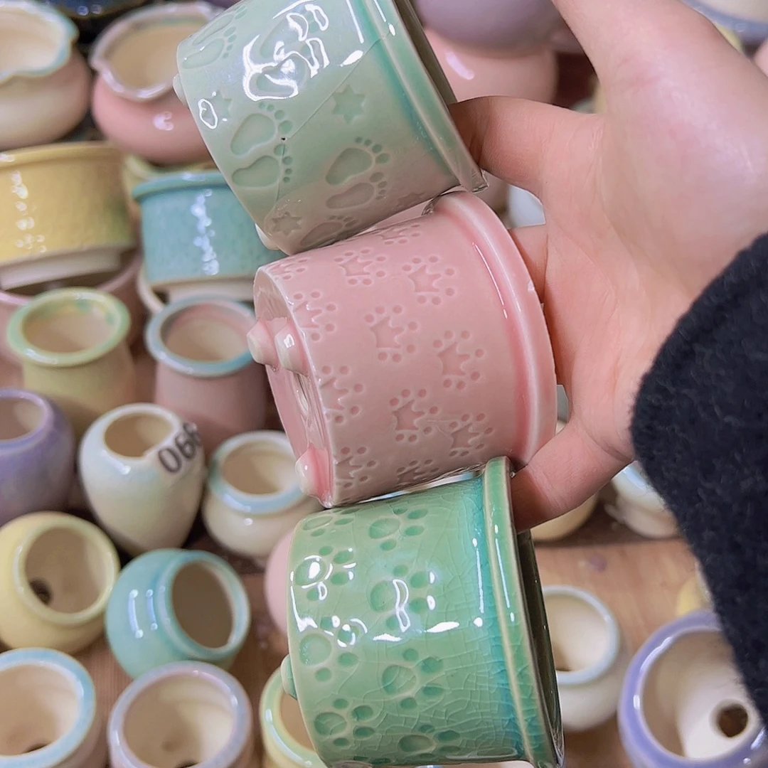 红陶陶瓷花盆当场满12包邮