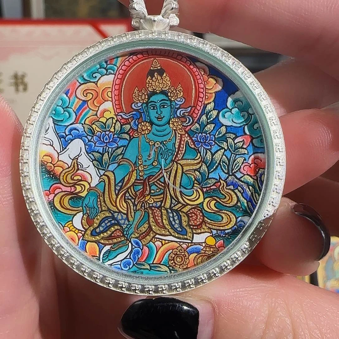 装裱画纯手绘天然矿料 绿妈妈 普华东智绘