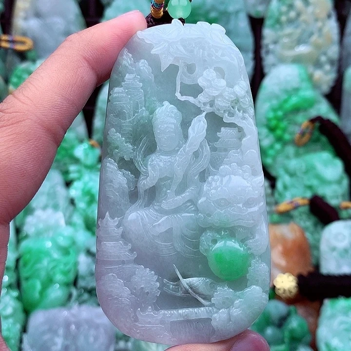 天然A货翡翠文殊