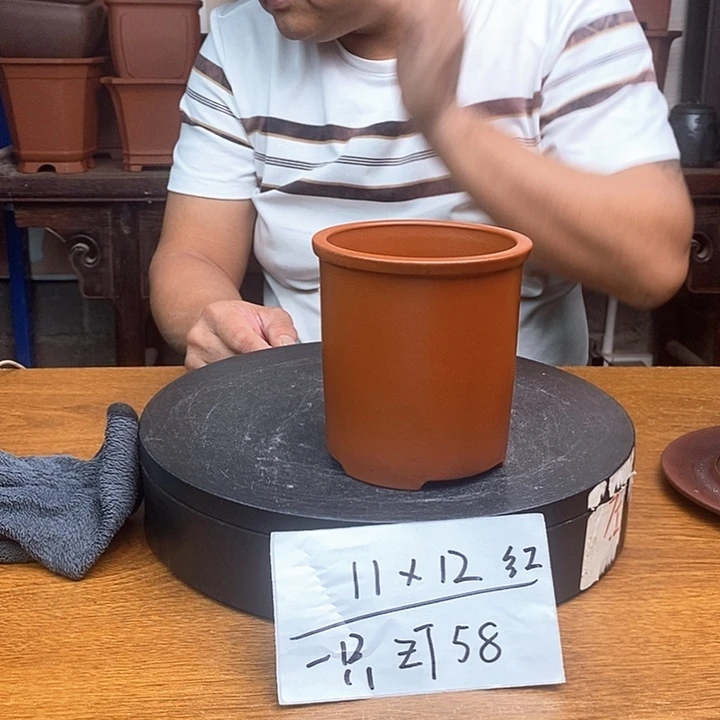 紫砂花盆货号一只XT58