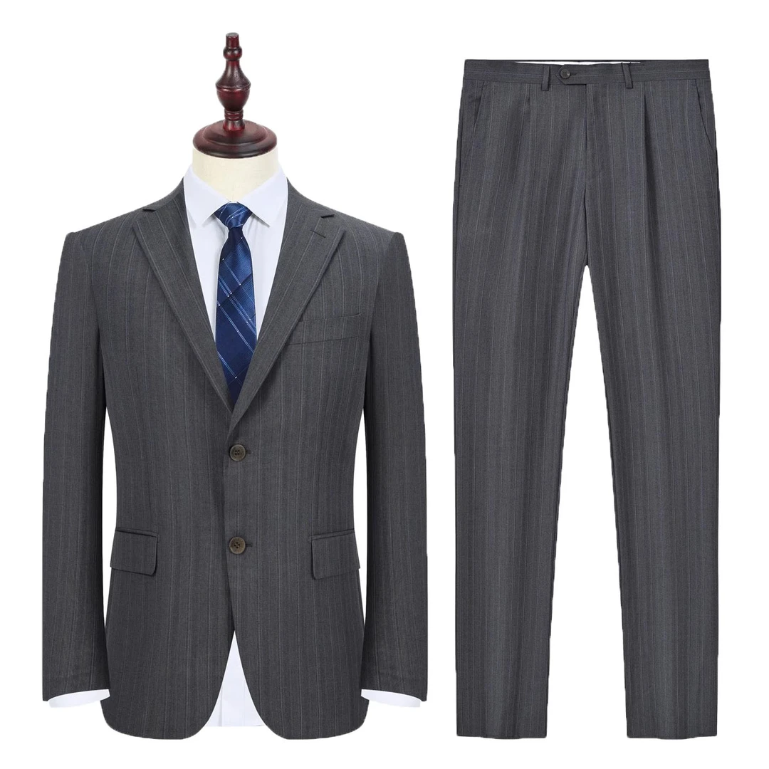 KFMDBA1011套西 意大利进口面料【杰泥亚】春秋男士灰色西服套装