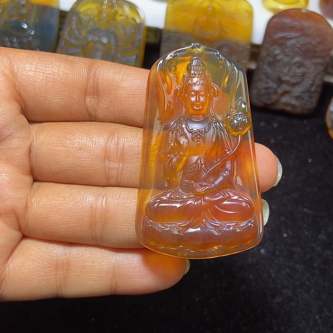 琥珀未镶嵌颈饰缅甸天然琥珀吊坠