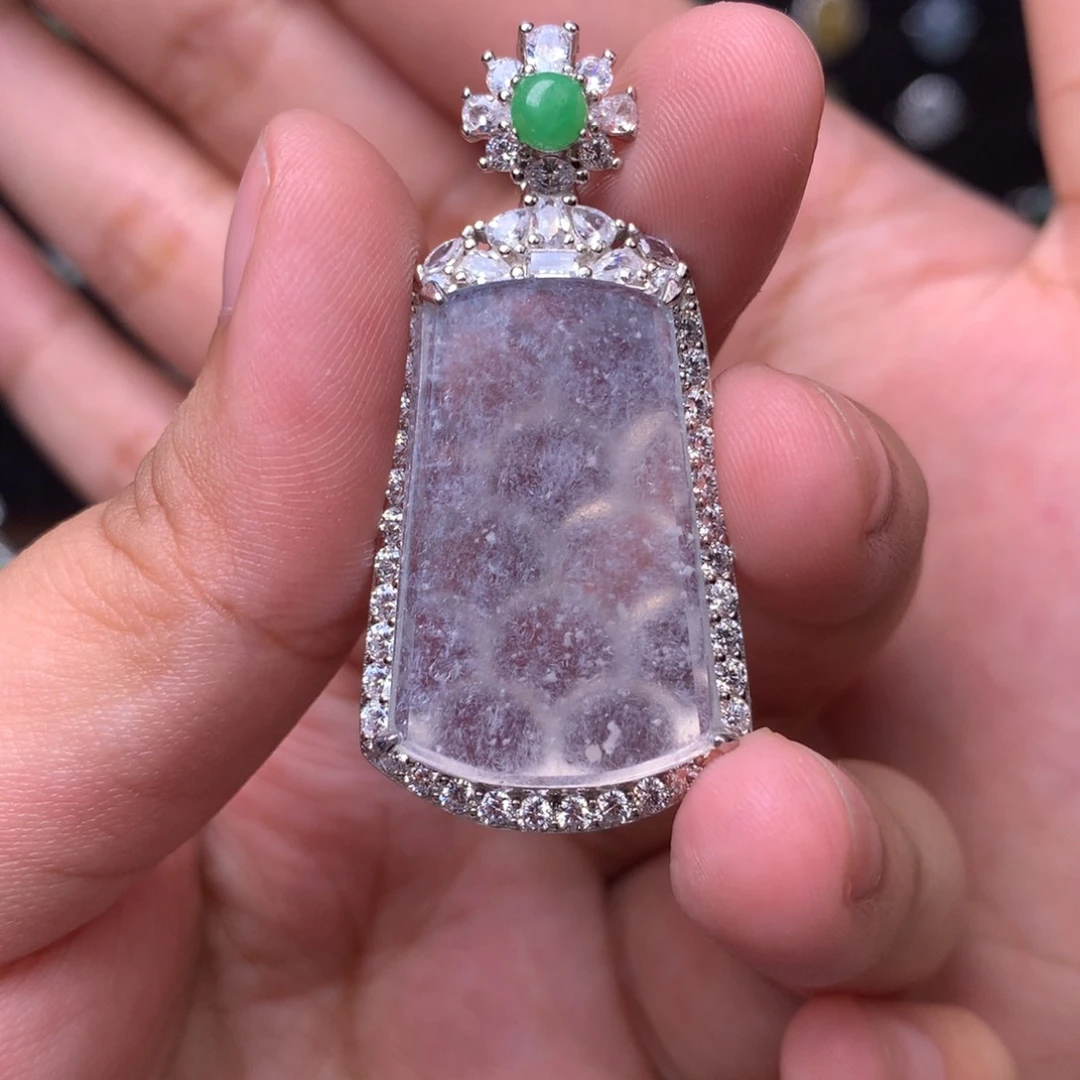 吊坠(赠链)银S925镶嵌翡翠