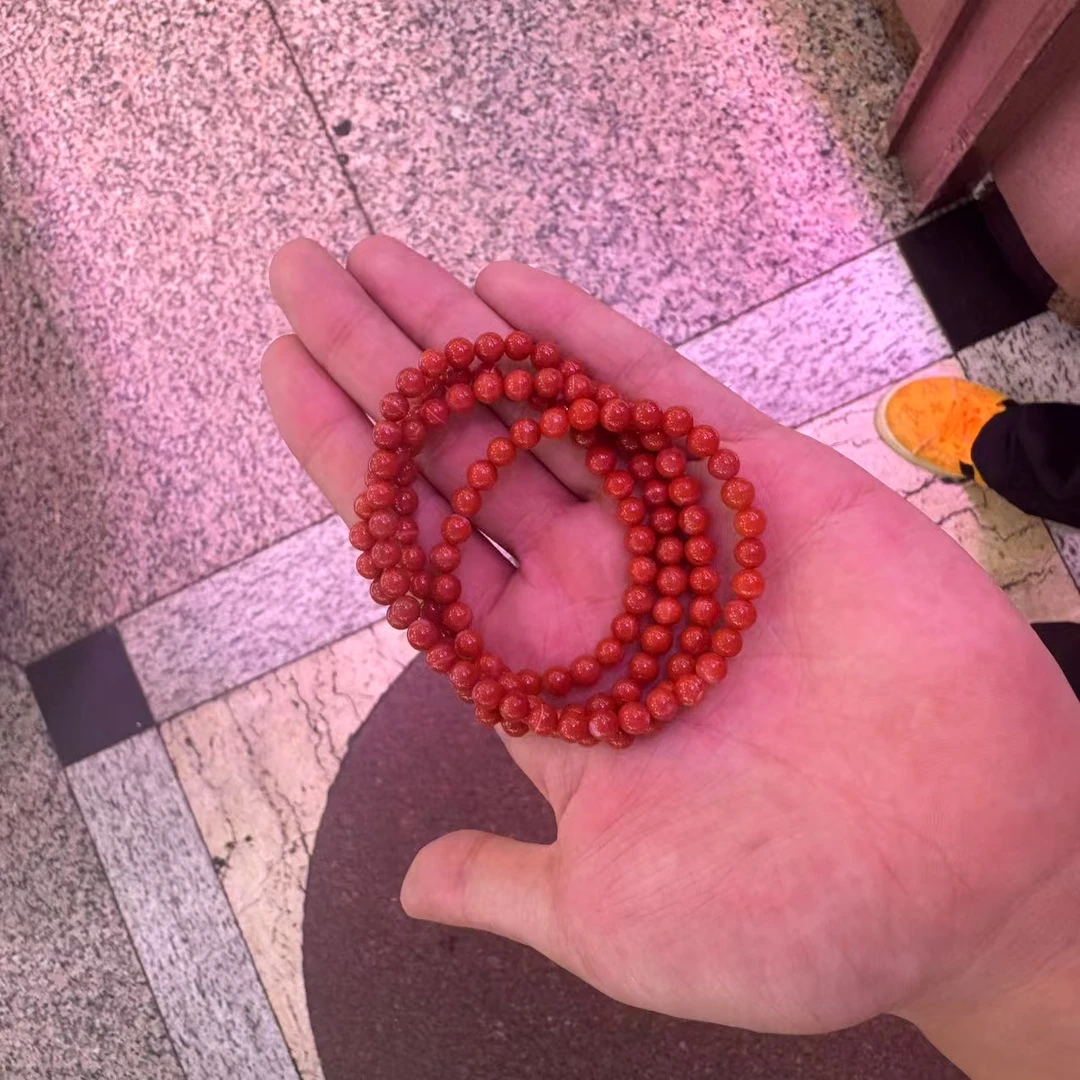 天然南红玛瑙108项链—卡5.5-6mm-多样性发一