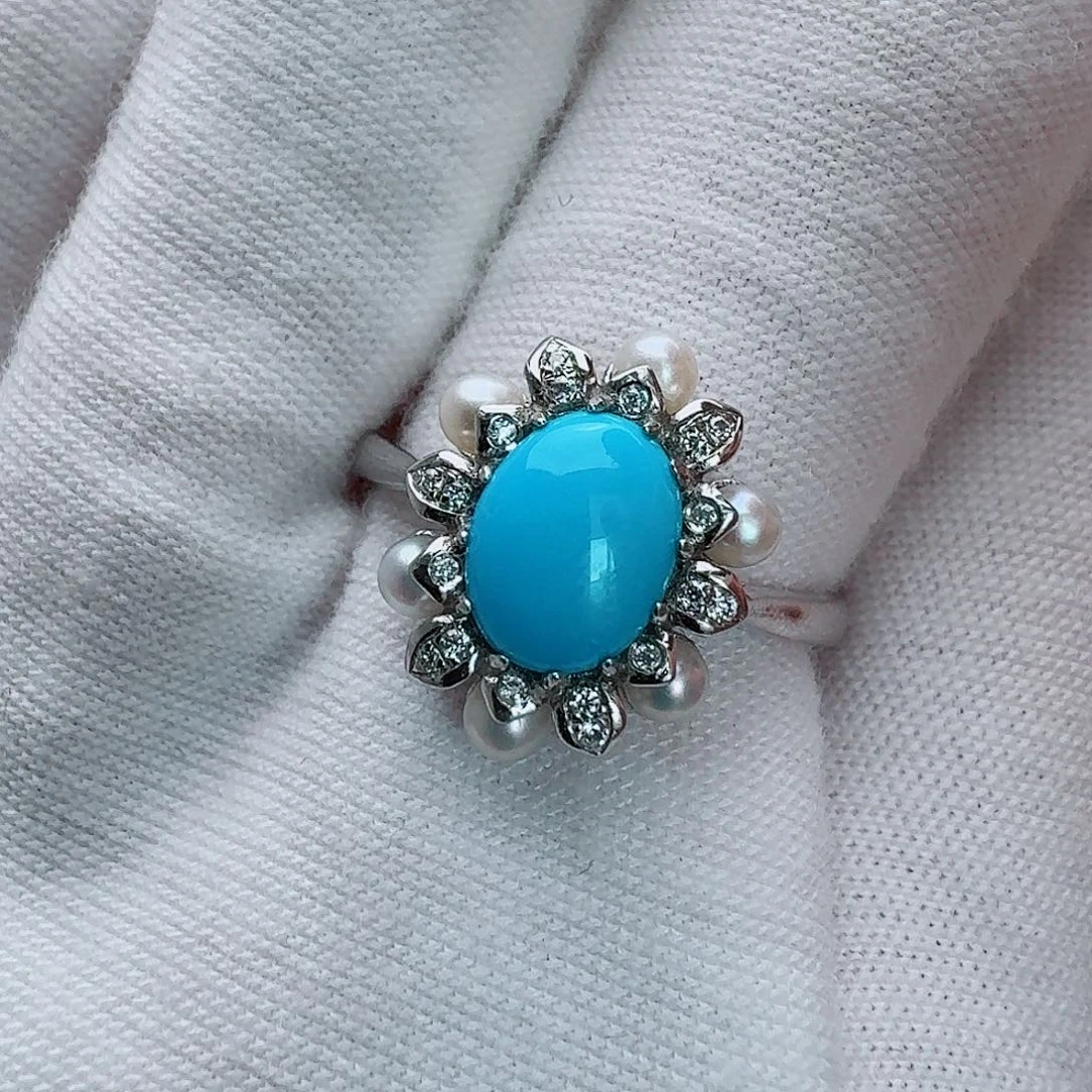 银S925镶嵌绿松石珠宝奇石