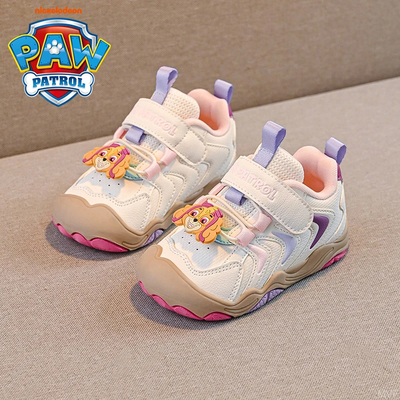 汪汪队儿童跑步鞋新款秋季防滑轻便皮面女童休闲运动鞋男童机能鞋