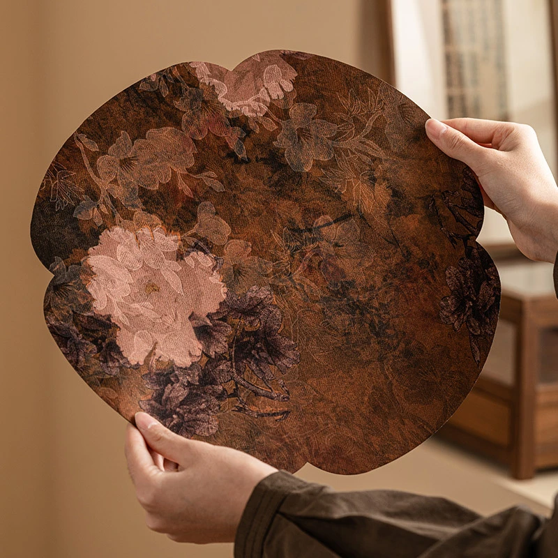 香云纱茶席新中式禅意茶具配件防水隔热桌旗茶垫杯垫