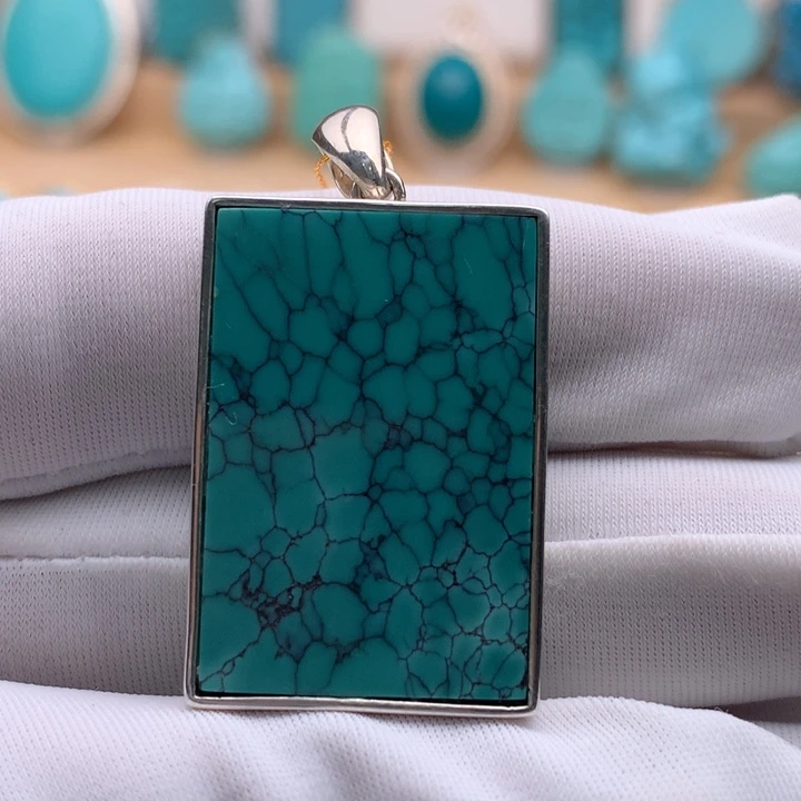 绿松石银S925镶嵌珠宝奇石