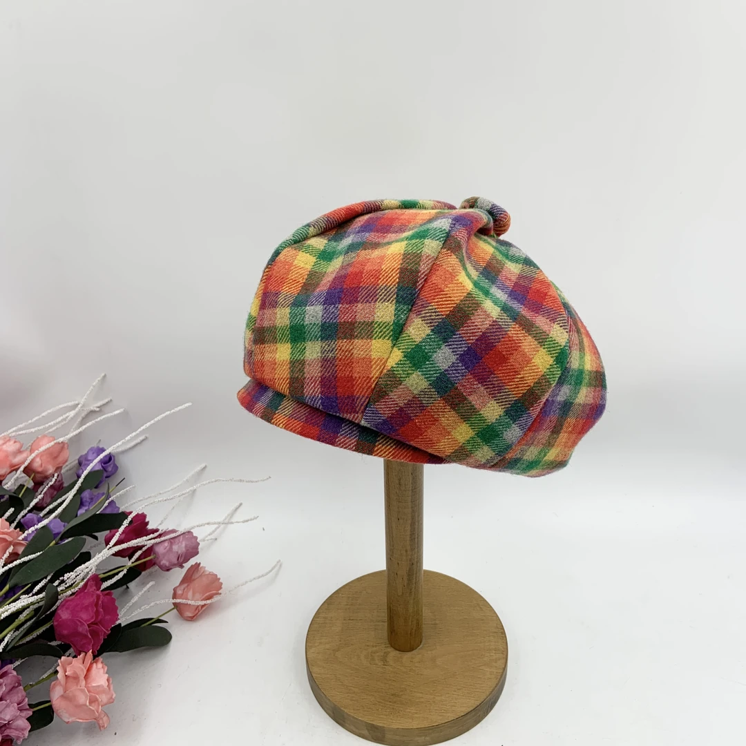 秋冬新款时尚百搭彩色八角贝雷帽