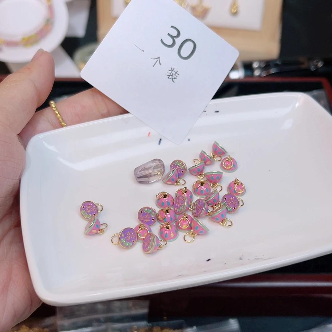 紫晶珠宝半成品银S925镀金镶嵌30
