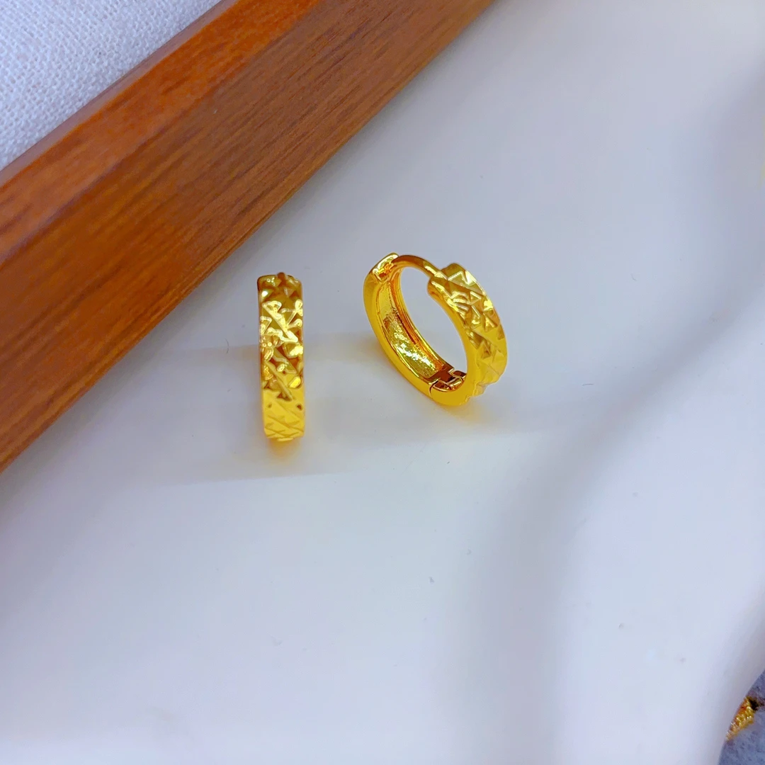 铜合金耳饰 金色碎冰冰耳环2025新款爆款高级感轻奢小众精致耳圈