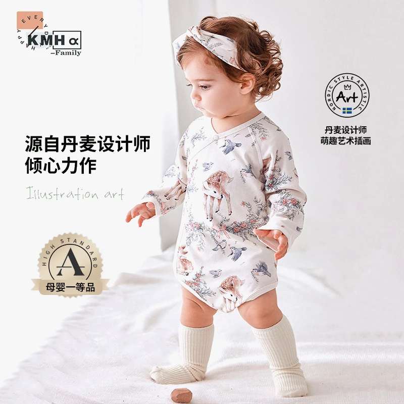 宝宝开衫包屁衣外出哈衣新生儿女宝纯棉薄款婴儿连体衣短袖夏季