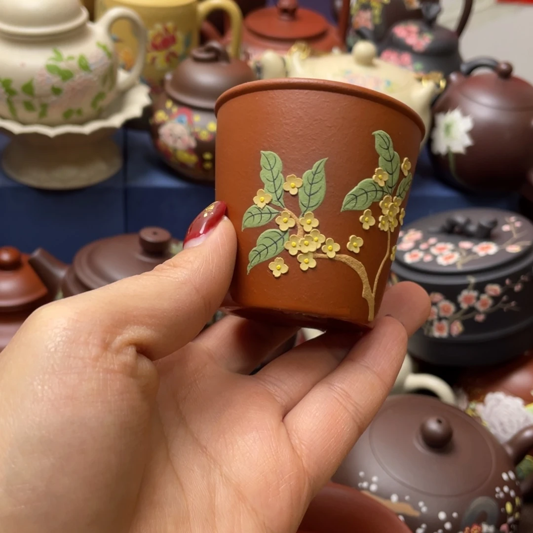 红泥茶杯紫砂主人杯80cc