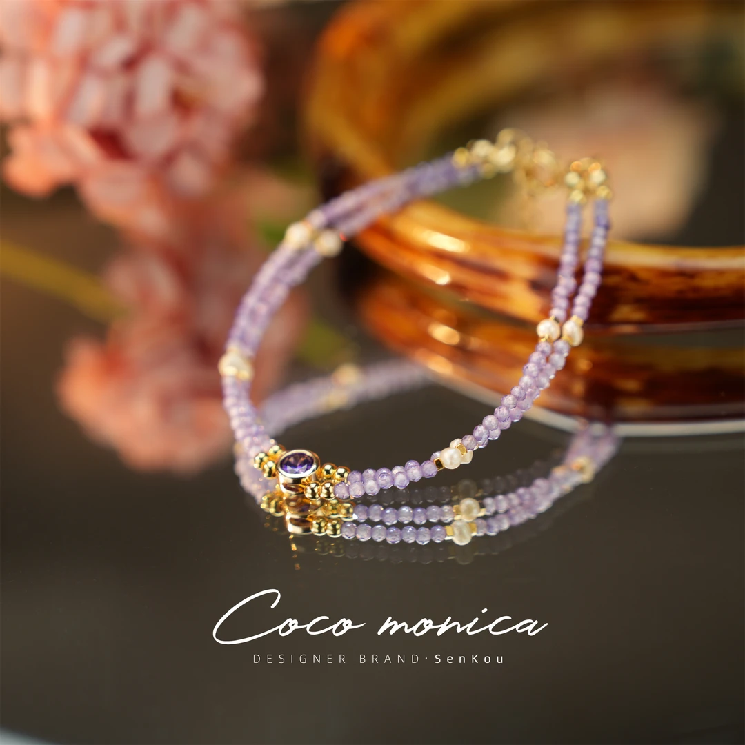 【小霞珠宝】手链手工气质轻奢百搭小众紫色清新精致 WE676