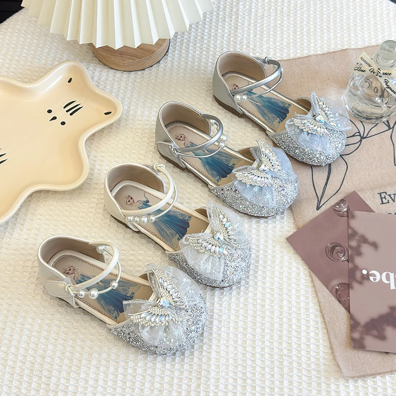 23-35码小中大童女童软底时尚小女孩包头爱莎儿童公主凉鞋