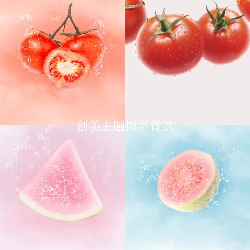 创美背景新款夏日水果甜心写真喷绘摄影背景布