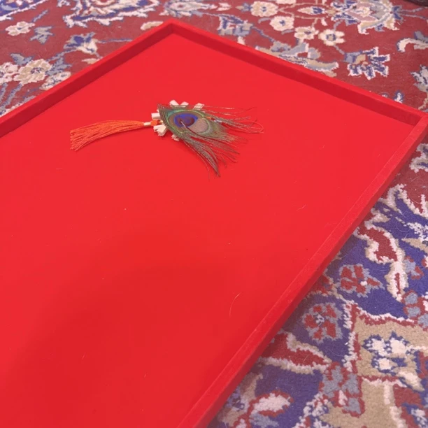 非金属布艺婚庆饰品 孔雀六角雪花状达留婚庆饰品