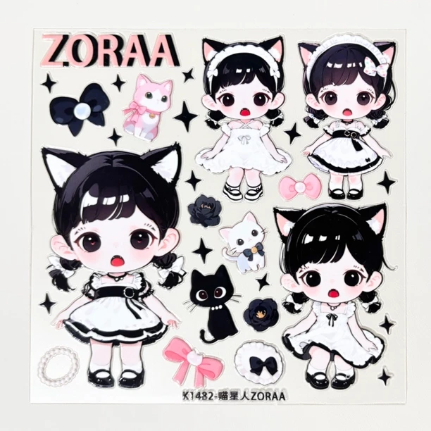 Du家定制zoraa立体浮雕贴纸大卡防水防油DIY手机壳平板水杯装饰