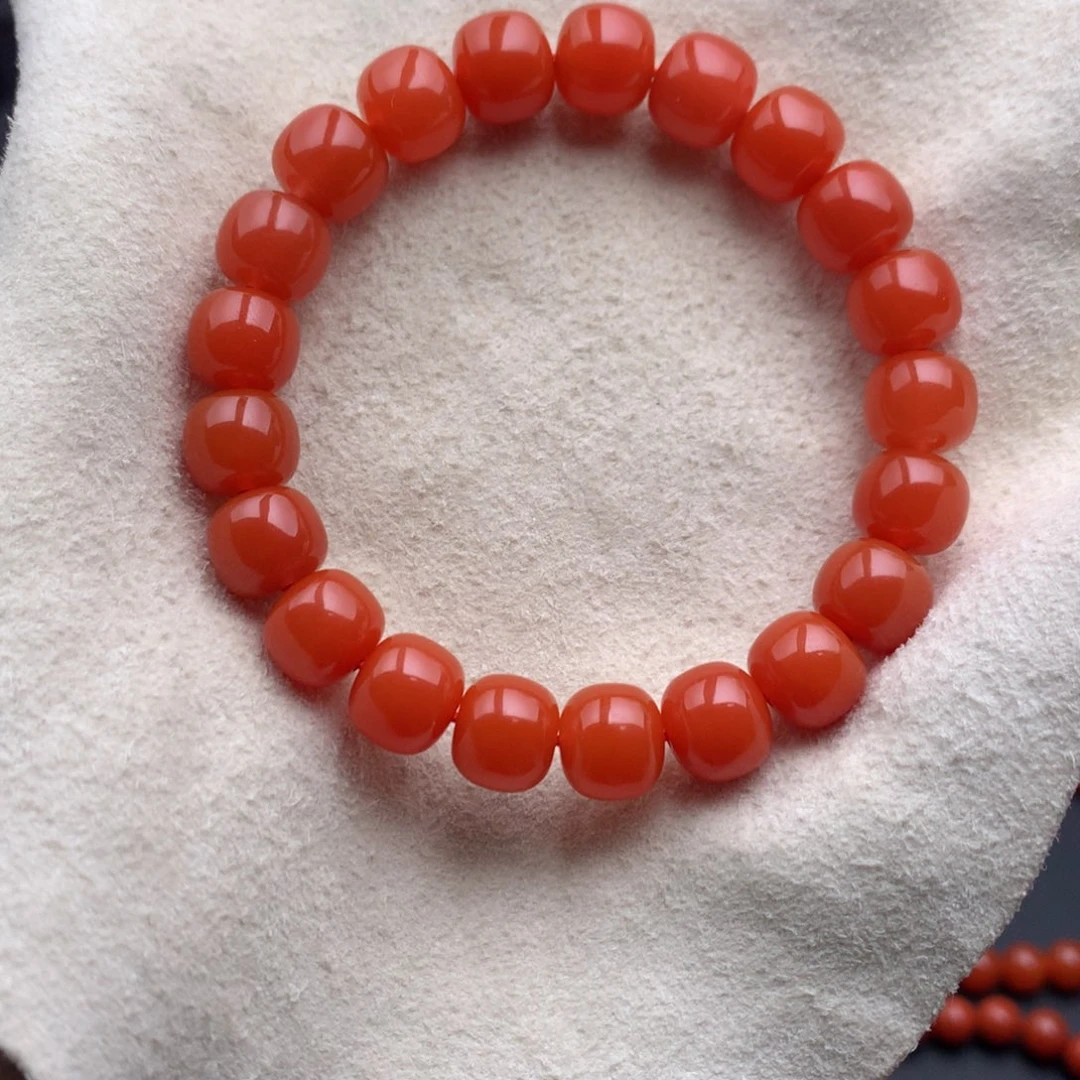 南红玛瑙未镶嵌保山天然原矿南红10mm+老型手串