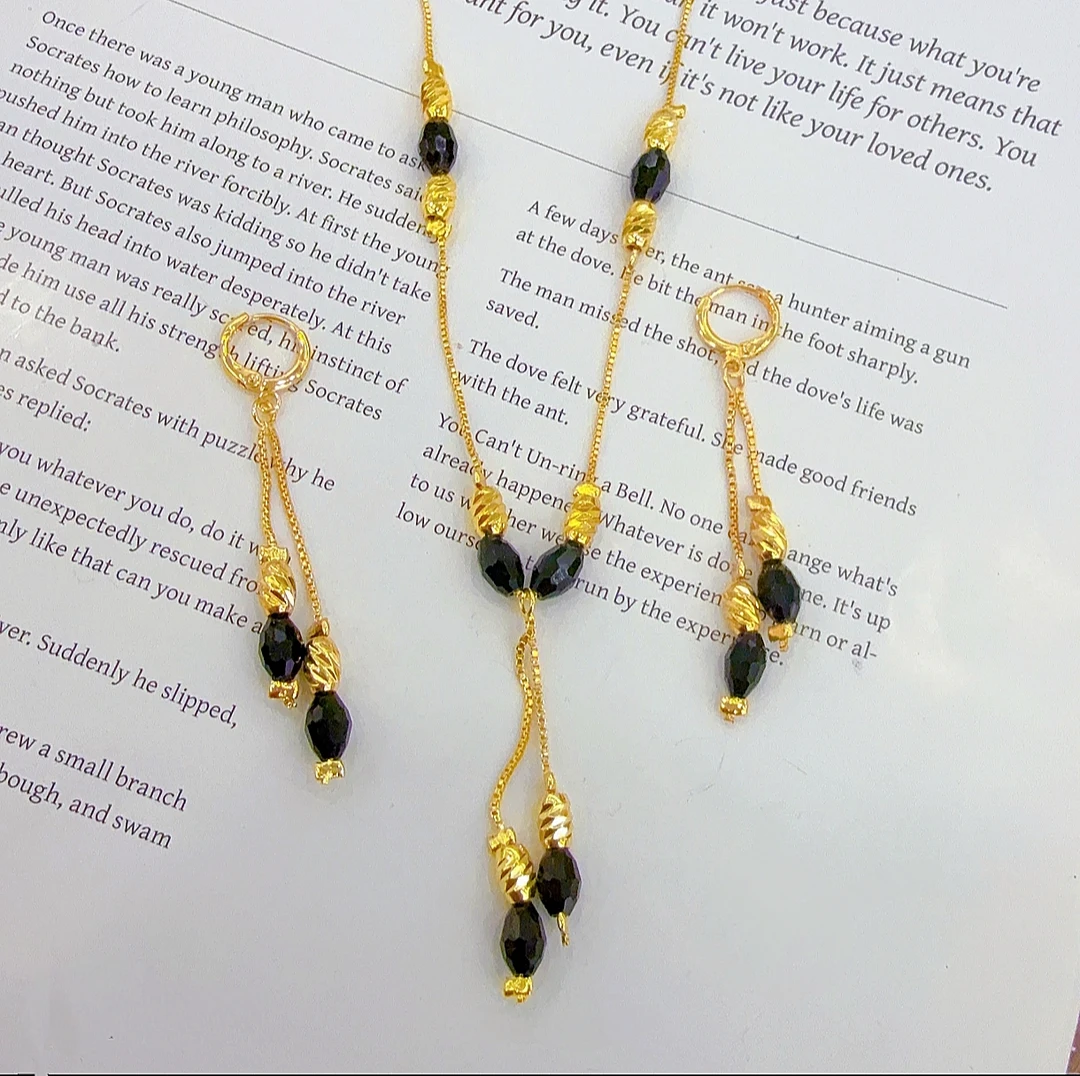 铜合金项链 【金枝】新款百搭时尚民族风两件套3038