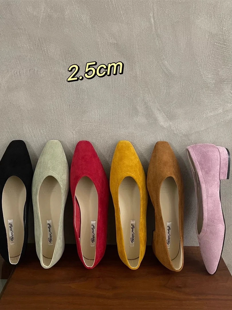 方跟鞋法式单鞋中跟软底低跟粗跟春季跟鞋黄色单鞋小红鞋跟鞋时尚