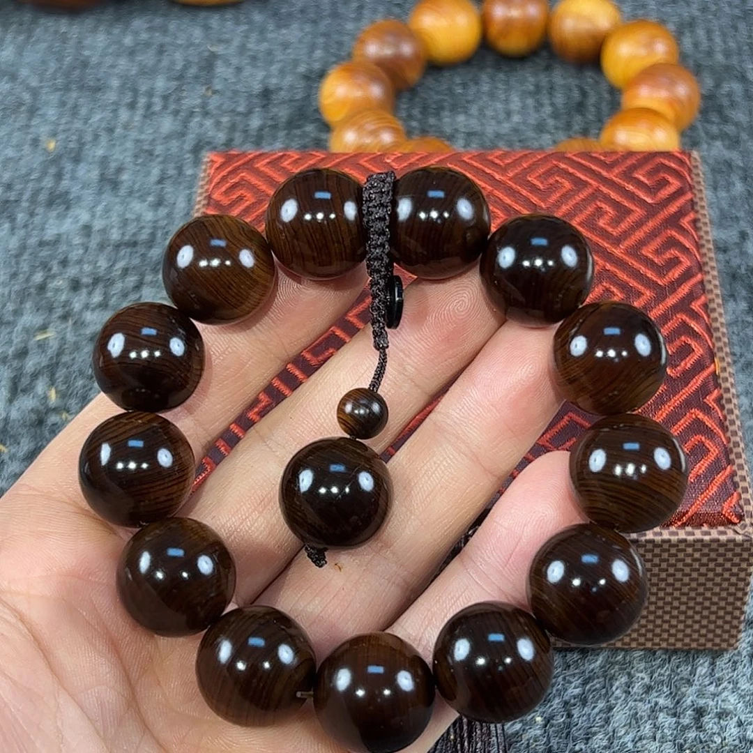 崖柏太行崖柏崖窝（毕业款舍利骨）黑金18圆珠