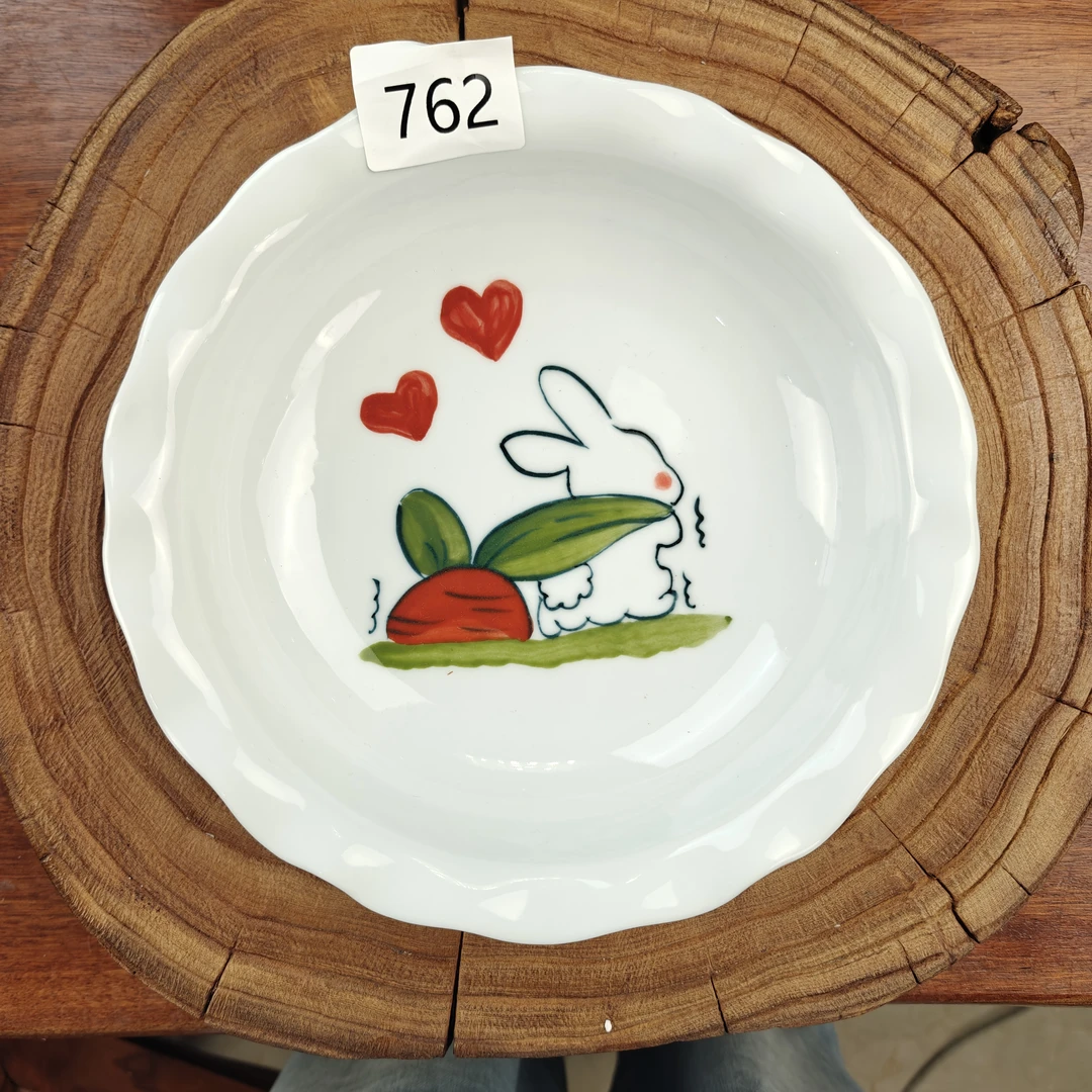 景德镇手绘釉中彩（食品级）如意盘菜盘餐具餐盘家用762
