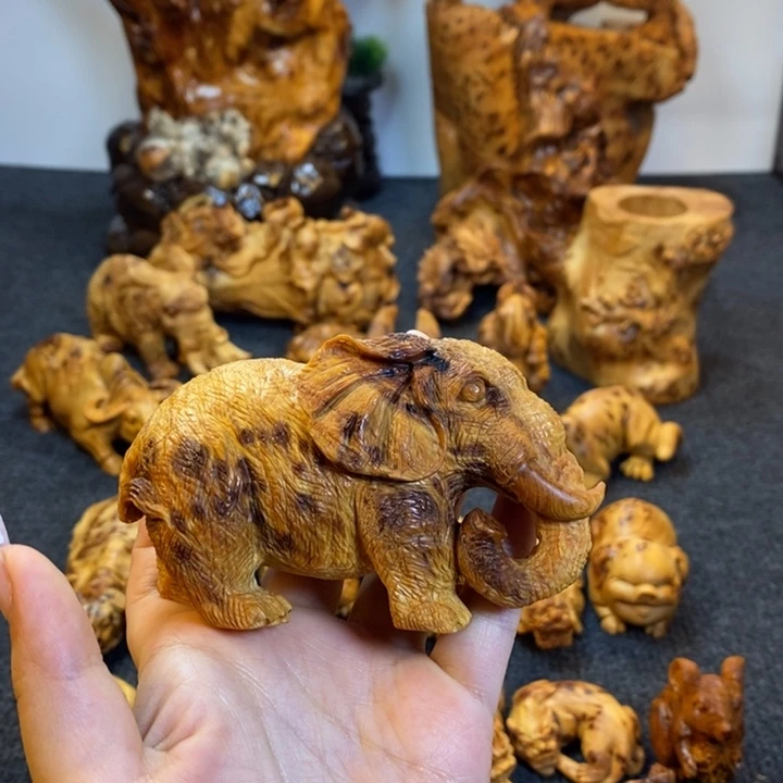 欧***瓷柏木大象手把件手把件