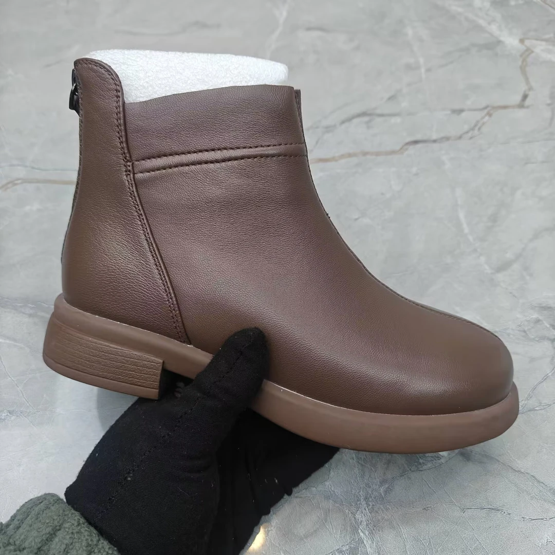 c（孤品）37码粗跟女靴(羊皮)3121-1