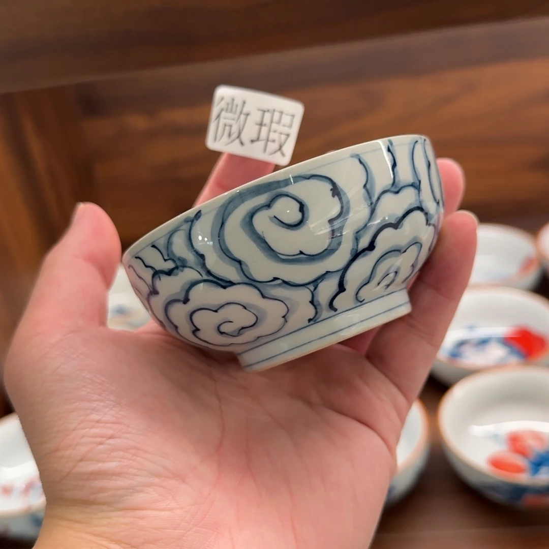 釉下手绘茶具微瑕