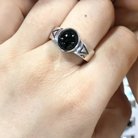 翡翠戒指银S925镶嵌缅甸天然A货翡翠