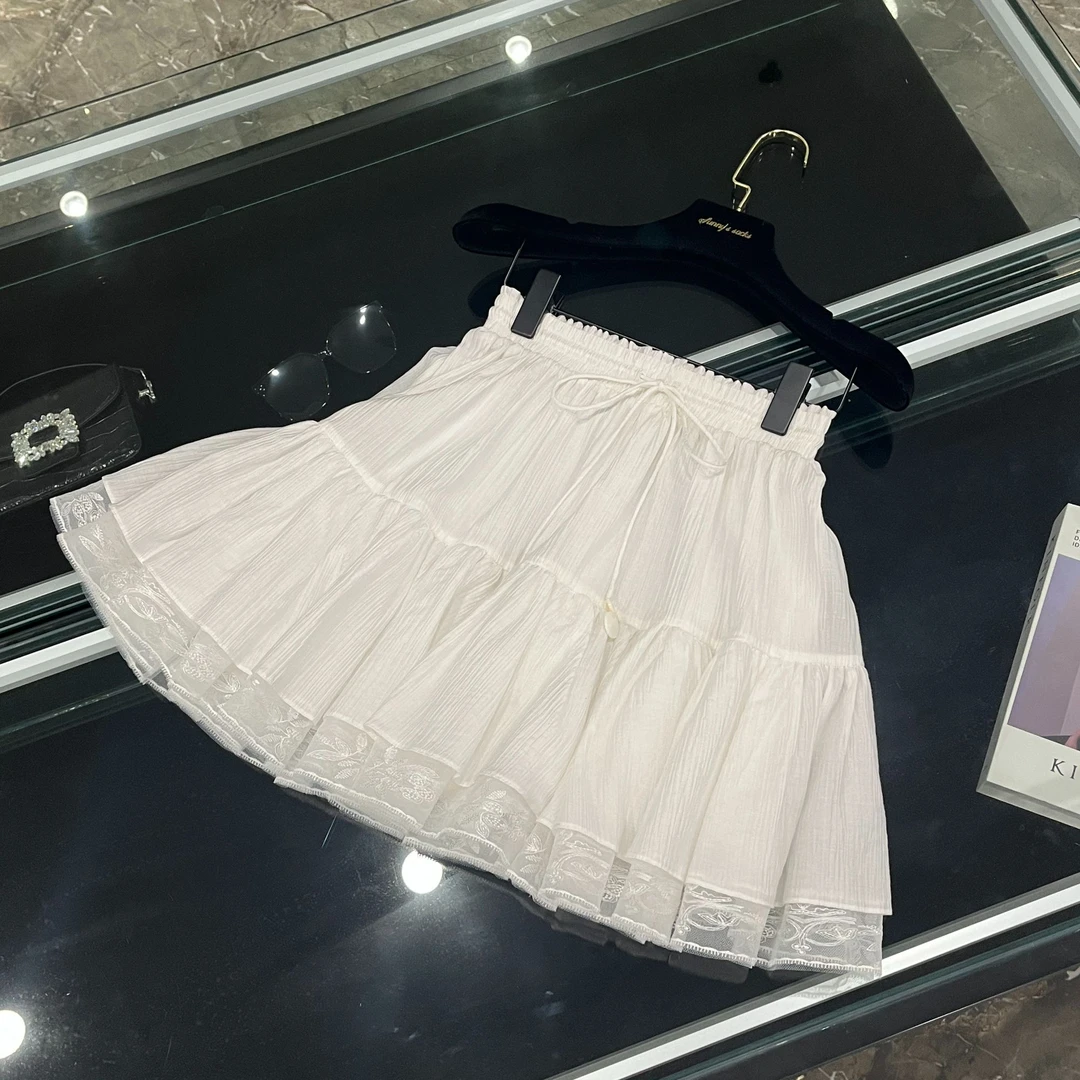 法式温柔气质荷叶边蕾丝裙-2442