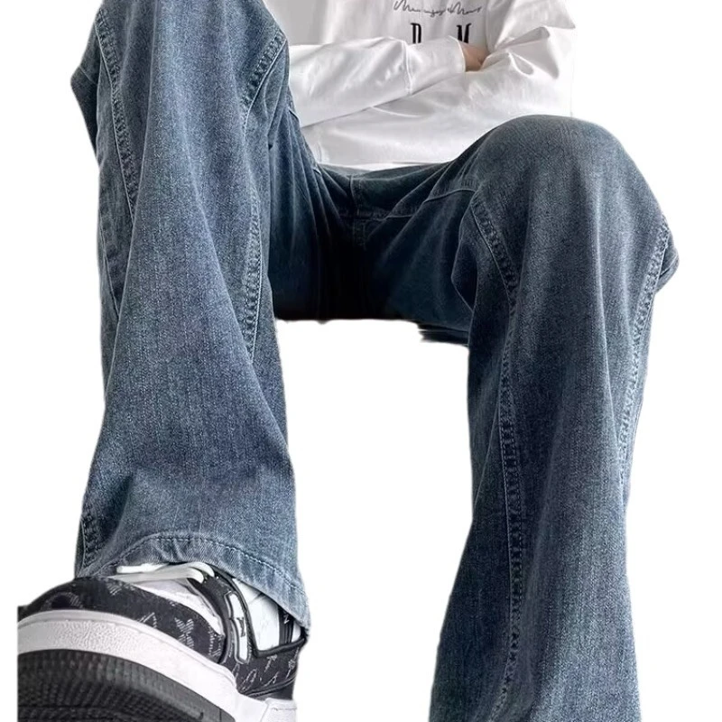 小个子水洗猫须春秋破坏水洗九分牛仔裤破洞牛仔裤百搭裤子