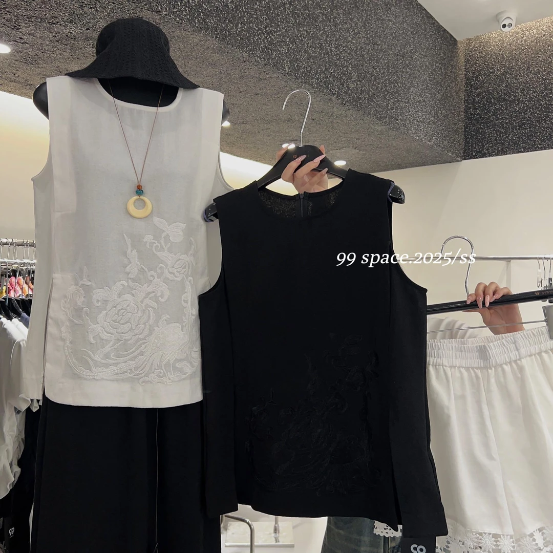 99-新款重工刺绣开叉马甲外套1593